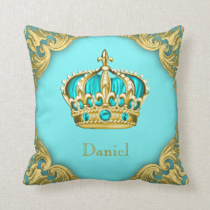 Coussin Couronne de pépinière de décoration de prince d'or