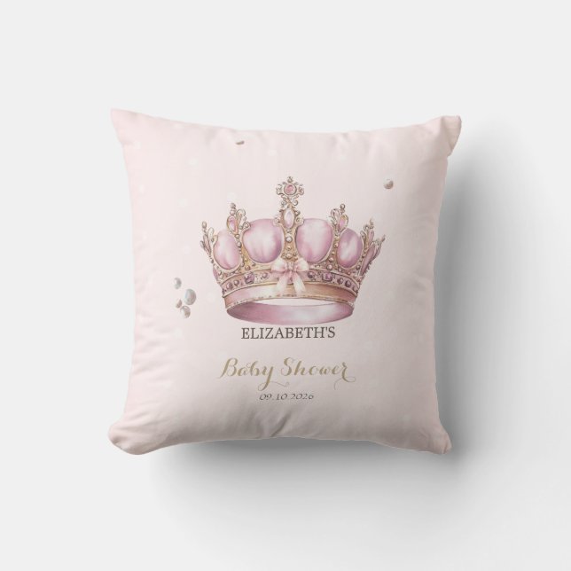 Coussin Couronne de Petite Princesse Perles Points Bébé Na (Recto)