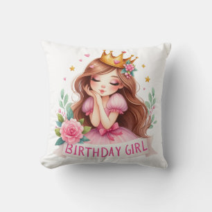 Coussin Couronne de princesse d'anniversaire