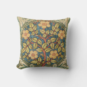 Coussin Couronne de roses de William Morris, art floral vi