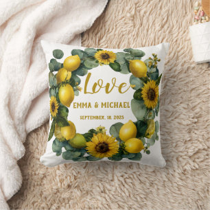 Coussin Couronne de tournesol au citron Amour Design