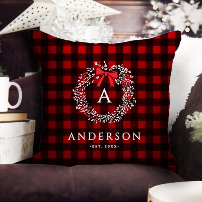 Coussin Couronne de vacances rustique personnalisée à carr (Créateur téléchargé)