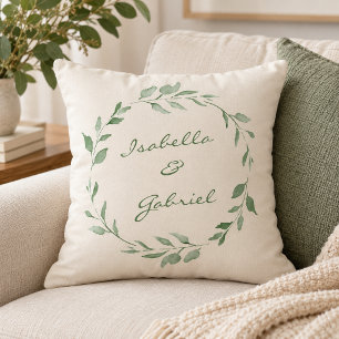 Coussin Couronne de verdure florale minimaliste personnali