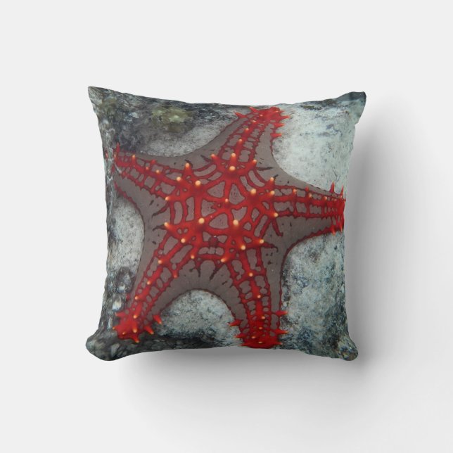 Coussin Couronne des étoiles de mer d'épines sur le récif (Recto)