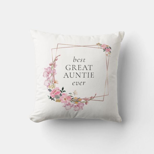 Coussin Couronne dorée florale rose personnalisée  (Recto)