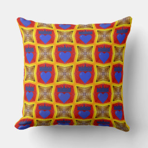 Coussin Couronne et cœur bleu marine 