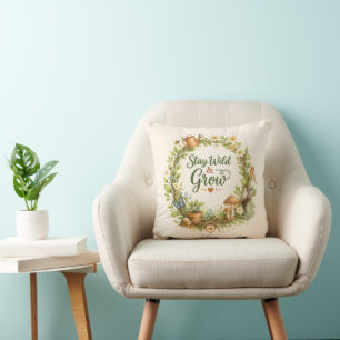 Coussin Couronne florale aquarelle botanique Inspirante