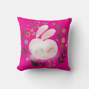 Coussin Couronne florale de Pâques mignonne aux couleurs p