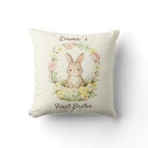 Couronne florale de Pâques vintage premier lapin d