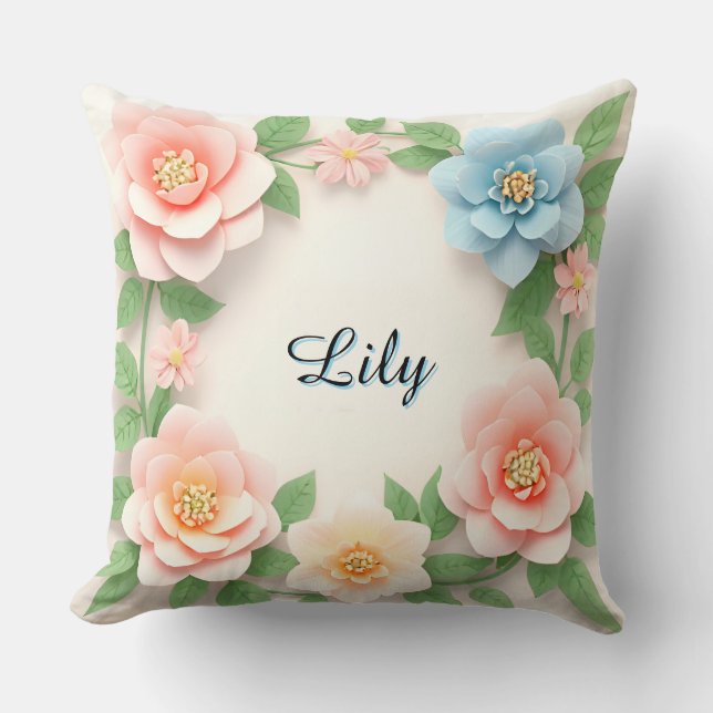 Coussin Couronne florale délicate (Recto)