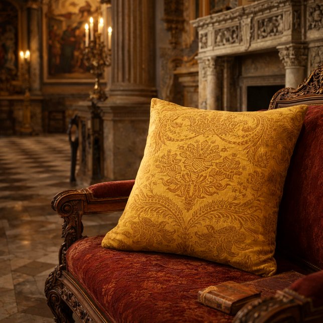 Coussin Couronne florale et feuillage damassé de la Renais (Créateur téléchargé)
