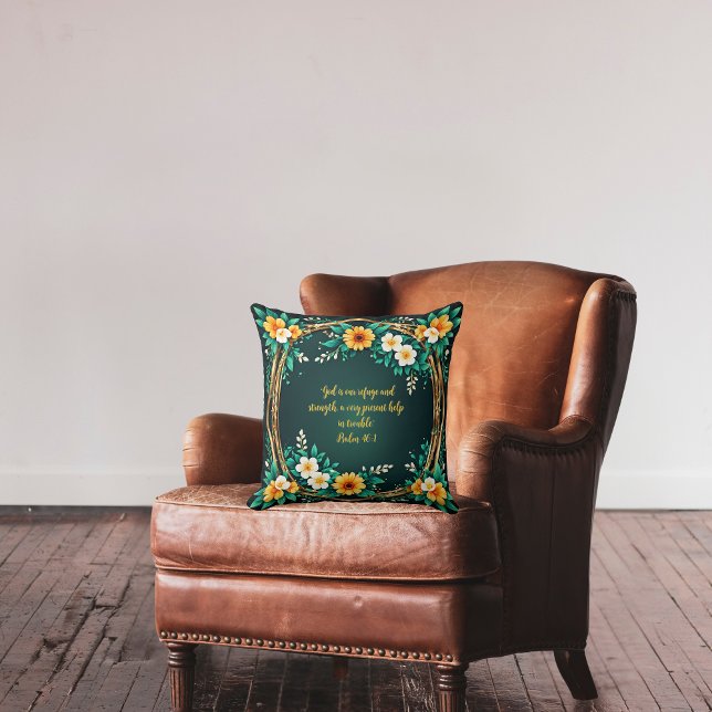 Coussin Couronne florale et verte personnalisable (Créateur téléchargé)