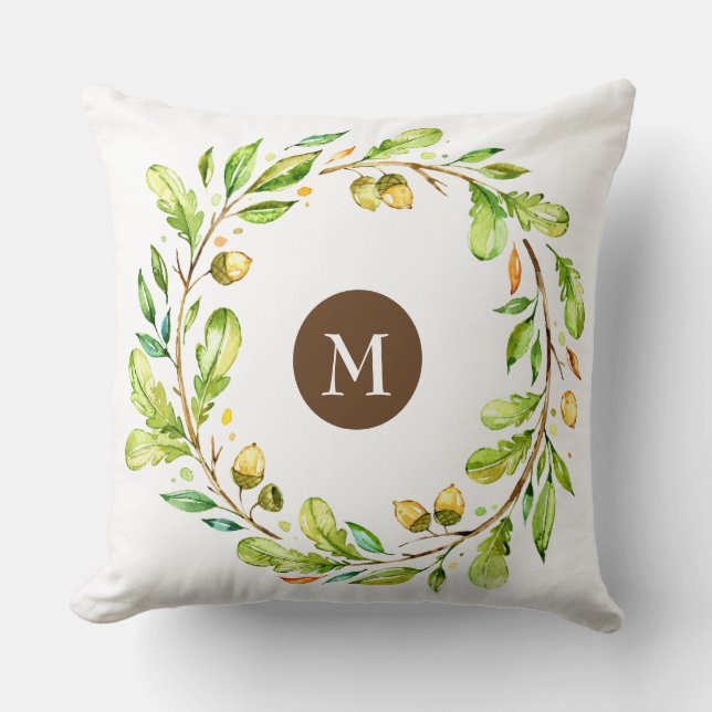 Coussin Couronne florale monogramme (Recto)