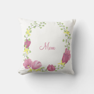 Coussin Couronne rose florale   Maman