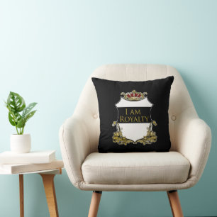 Coussin Couronne Royale de Luxe Crête Bouclier Or Royal