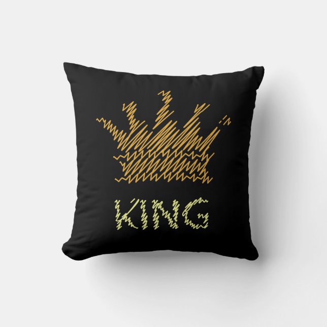 Coussin Couronne royale écriture manuscrite art (Recto)
