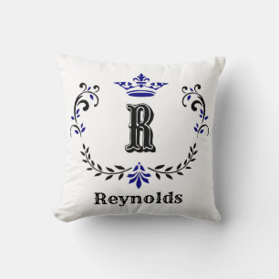Coussin Couronne Wreath Monogramme 'R' Personnalisé