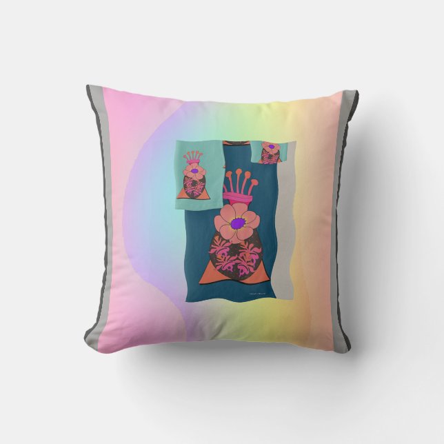 Coussin Couronnes de fleurs Collage (Recto)