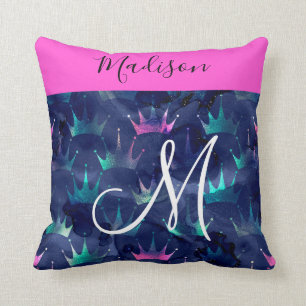 Coussin Couronnes de sirène en scintillement de paillettes