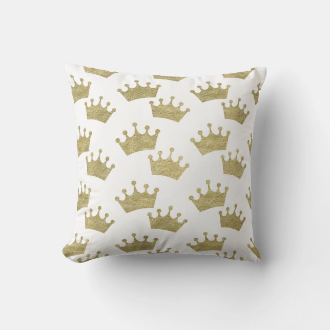 Coussin Couronnes dorées Décor de livre d'histoires du Pri (Recto)