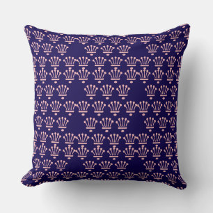 Coussin Couronnes roses bleu foncé