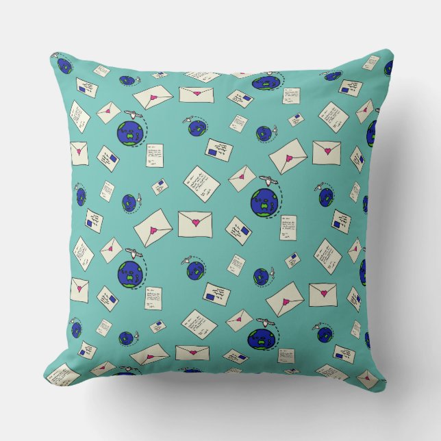 Coussin Courrier autour du monde (Recto)