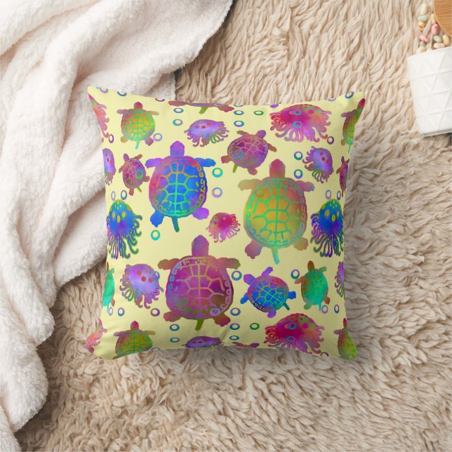 Coussin Course avec tortues pour le petit-déjeuner (Couverture)