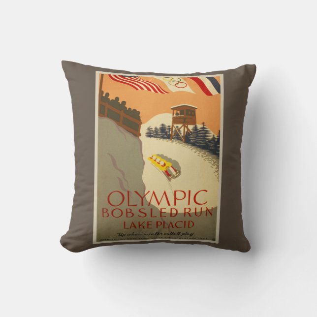 Coussin Course de bobsleigh, Lake Placid 1932 (Recto)