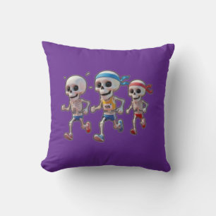 Coussin “Course de squelette de dessin animé 3D • Squelett