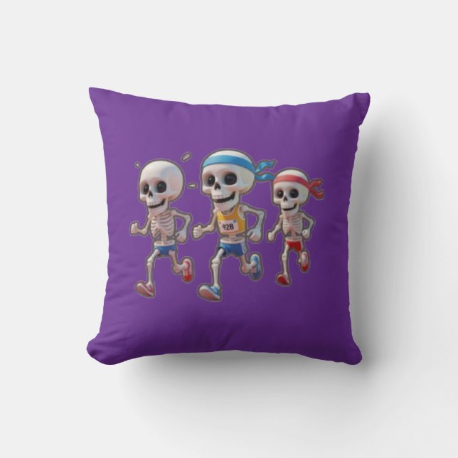Coussin “Course de squelette de dessin animé 3D • Squelett (Recto)