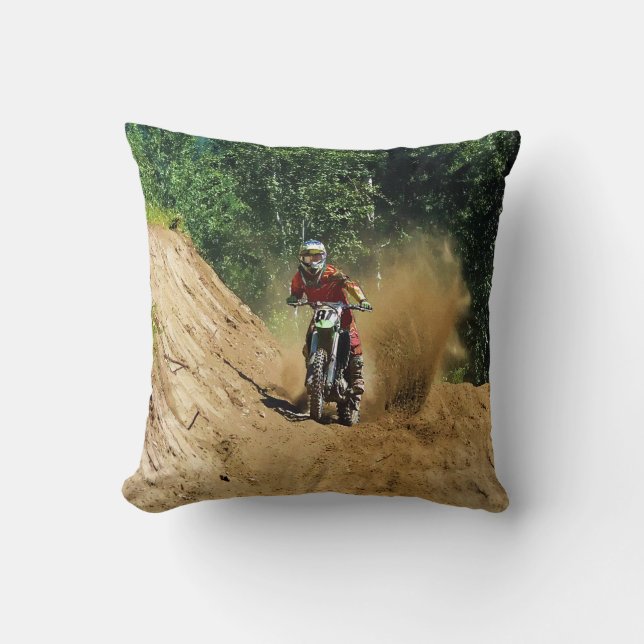 Coussin Course du champion de Motocross Dirt-Bike (Recto)