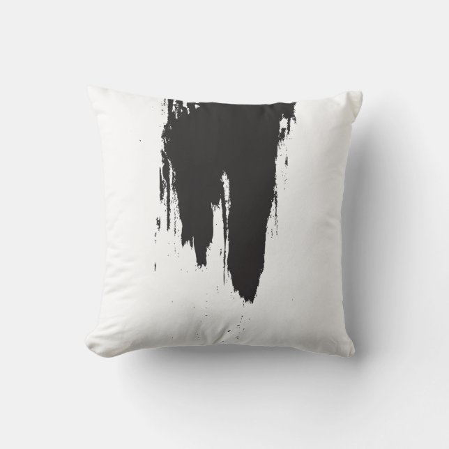 Coussin Course noire de peinture minimale (Recto)