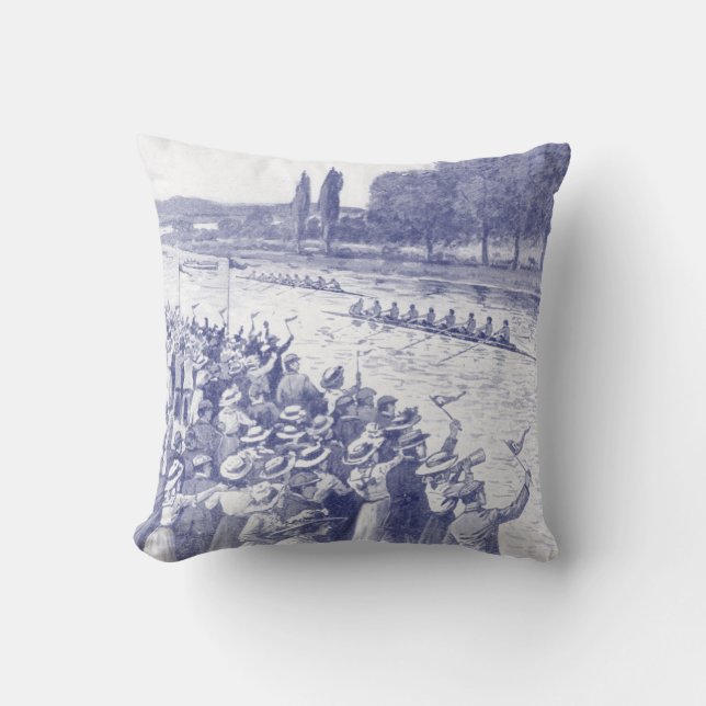 Coussin Course vintage d'équipage d'aviron avec de nombreu (Recto)