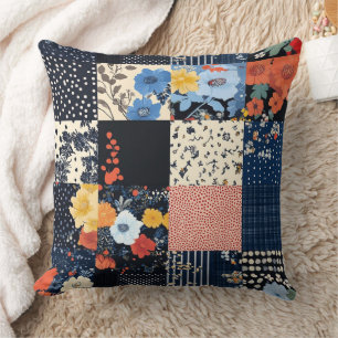 Coussin Courte classique patchwork - Botaniques audacieuse