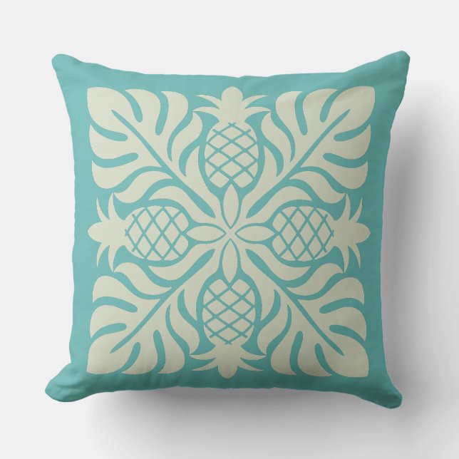Coussin Courtepoint Hawaïen Ananas (Recto)
