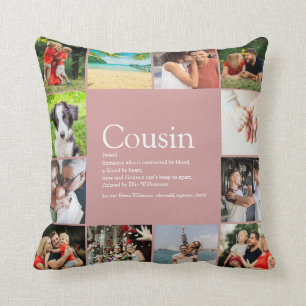 Coussin Cousin Définition Photo Collage Dusty Rose rose