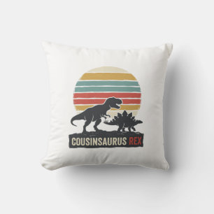 Coussin Cousinsaurus Rex Drôle Dinosaure Vintage T-Shirt D