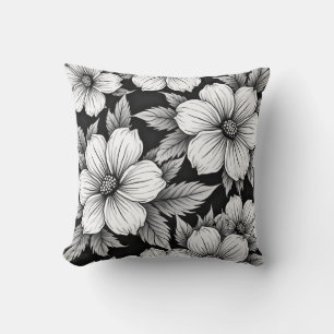 Coussin coussin à fleurs blanches