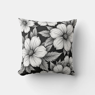 Coussin coussin à fleurs blanches