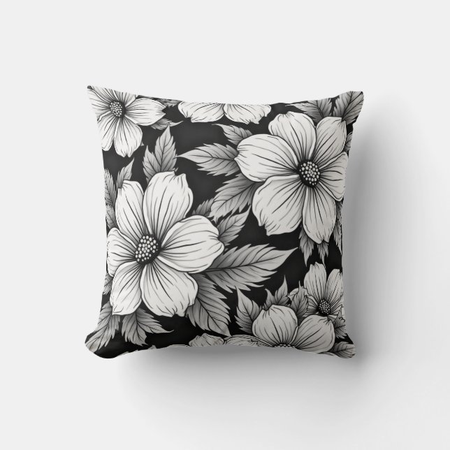 Coussin coussin à fleurs blanches (Recto)