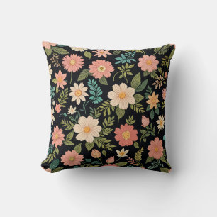 Coussin coussin à fleurs roses