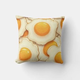 Coussin coussin avec motif à oeufs frits