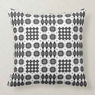 Coussin Coussin, blanc de noir de motif de tapisserie de