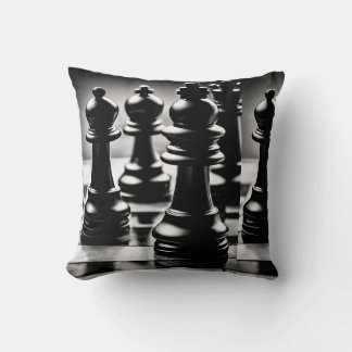 Coussin "Coussin chef-d'oeuvre d'échecs - Élégant tissu Ch