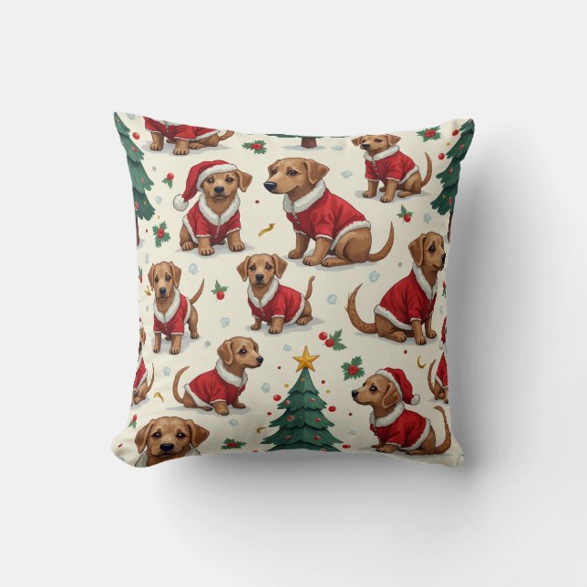 coussin coussin chien de noël (Recto)