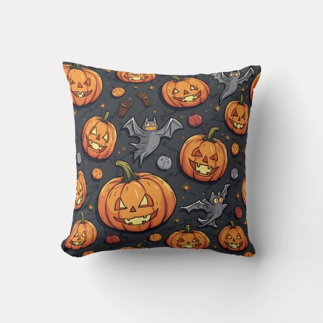 Coussin coussin citrouille Halloween (Recto)