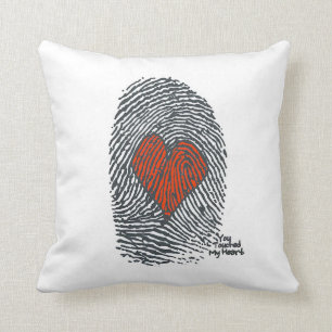 Coussin coussin/coussin d'empreinte digitale de coeur