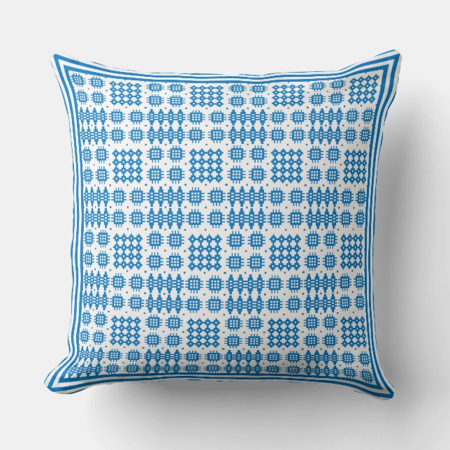 Coussin Coussin, Cushion Welsh Tapestry Motif Bright Blue (Recto)