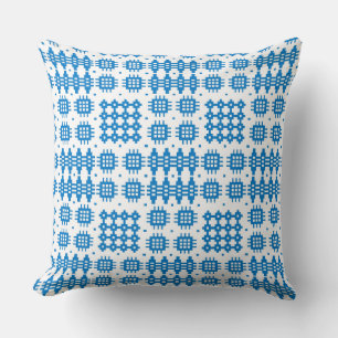 Coussin Coussin, Cushion Welsh Tapestry Motif Bright Blue