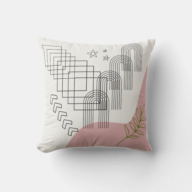 Coussin "Coussin de géométrie Boho - Accent bohème moderne (Recto)